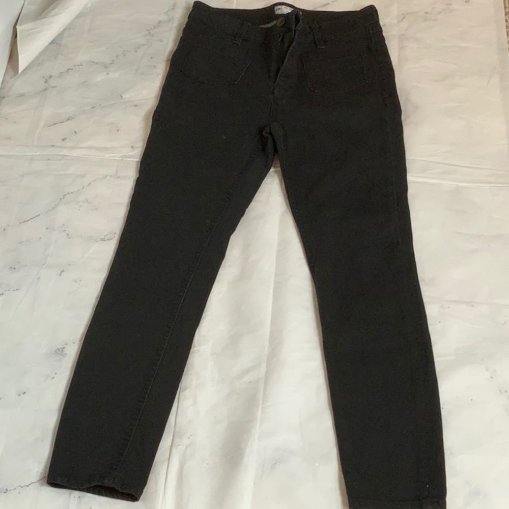 Free People black high waist front pocket jeans